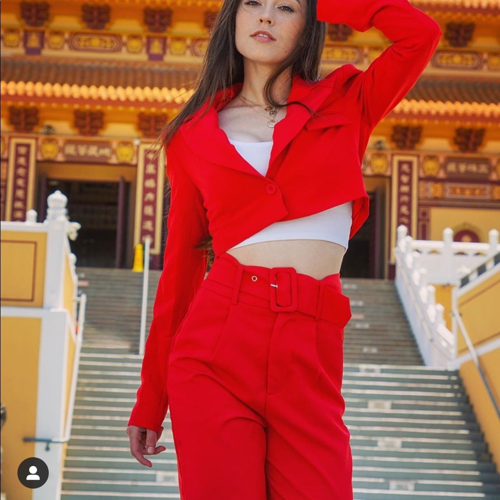 Tobi red jumpsuit